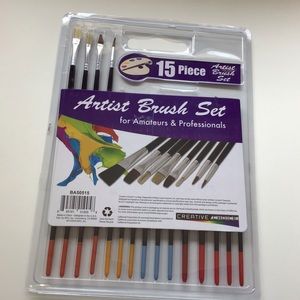 Creative Choice 15 piece Artist Brush Set for Amateurs & Professionals